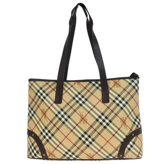 Burberry Beige Brown Nova Check Shoulder Tote Bag
