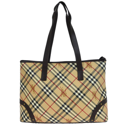 Burberry Beige Brown Nova Check Shoulder Tote Bag