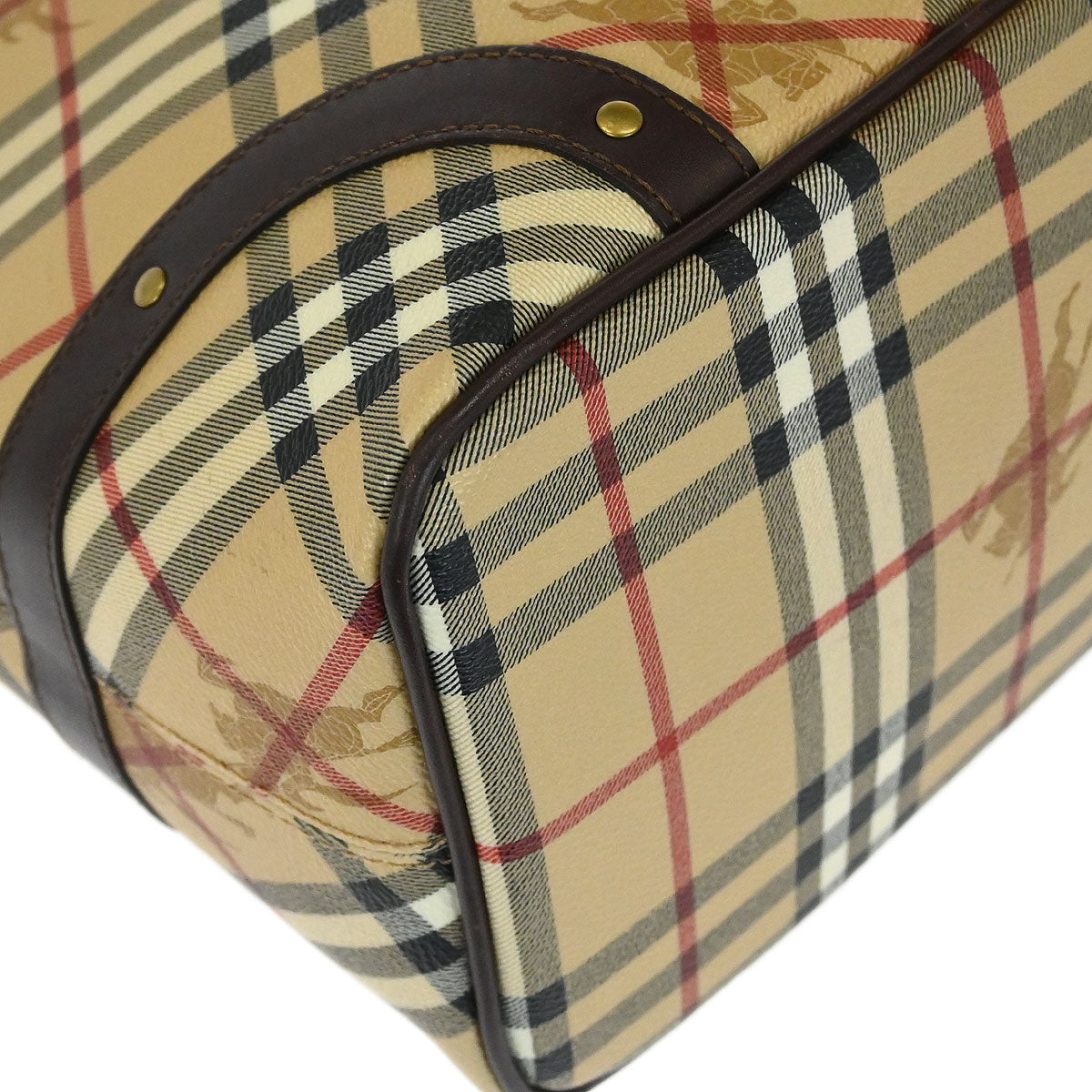 Burberry Beige Brown Nova Check Shoulder Tote Bag