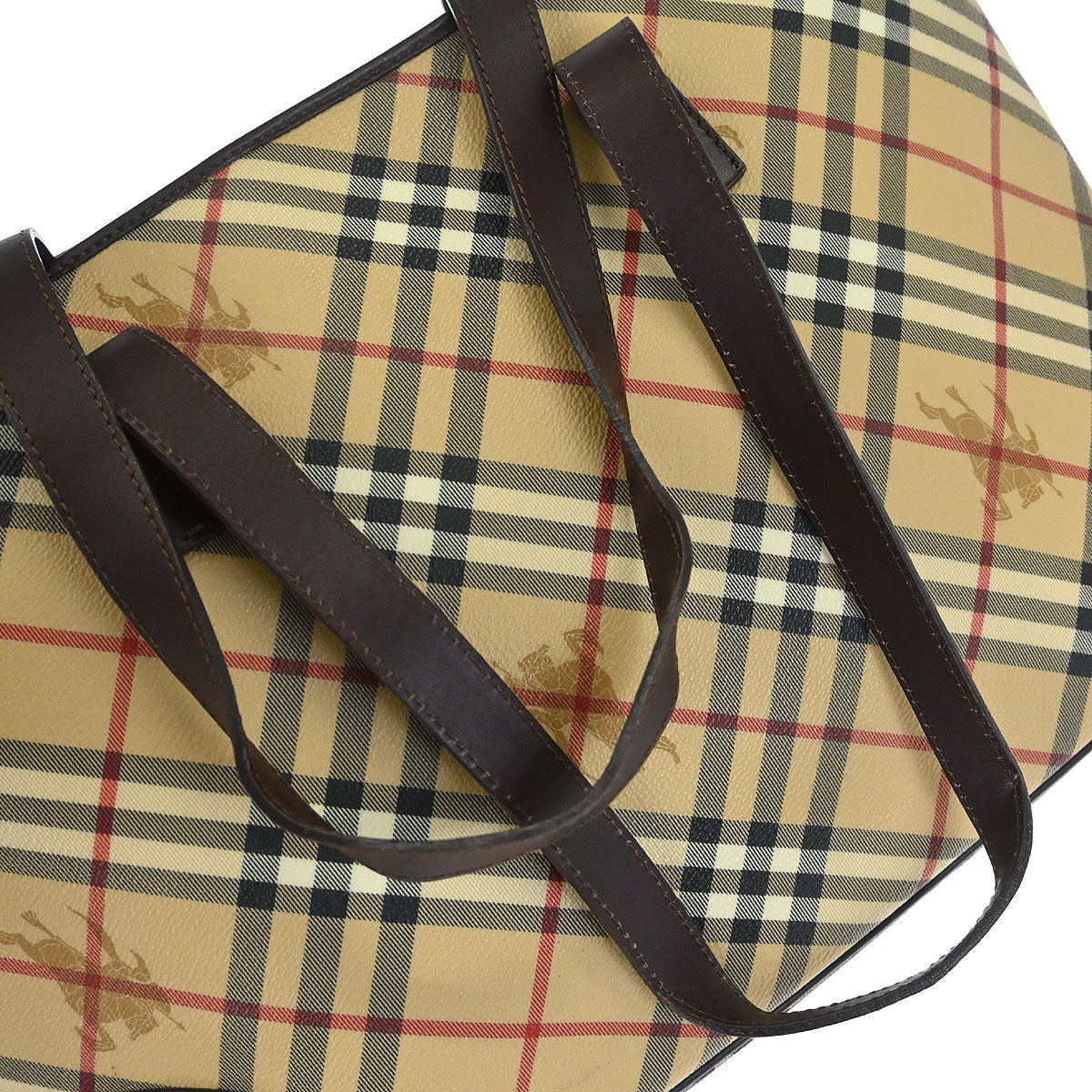 Burberry Beige Brown Nova Check Shoulder Tote Bag