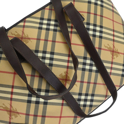 Burberry Beige Brown Nova Check Shoulder Tote Bag