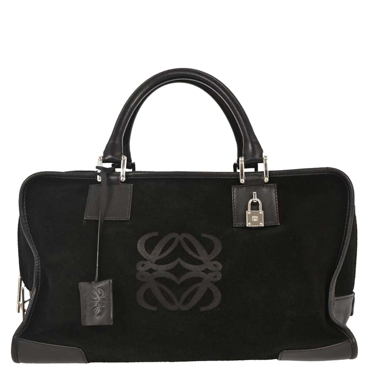 Loewe Black Suede Amazona 36 Handbag