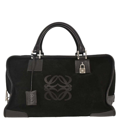 Loewe Black Suede Amazona 36 Handbag