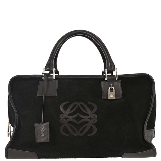 Loewe Black Suede Amazona 36 Handbag
