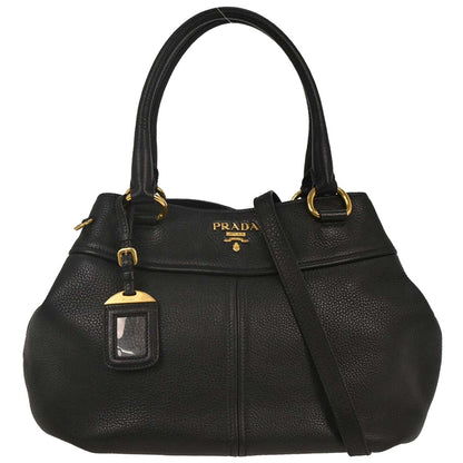 Prada Black Leather 2way Handbag