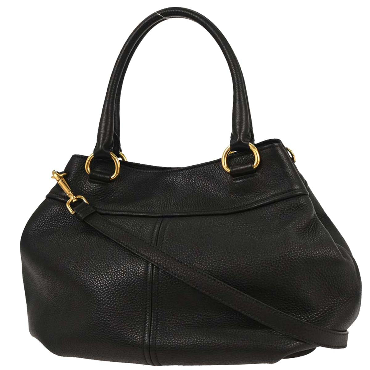 Prada Black Leather 2way Handbag