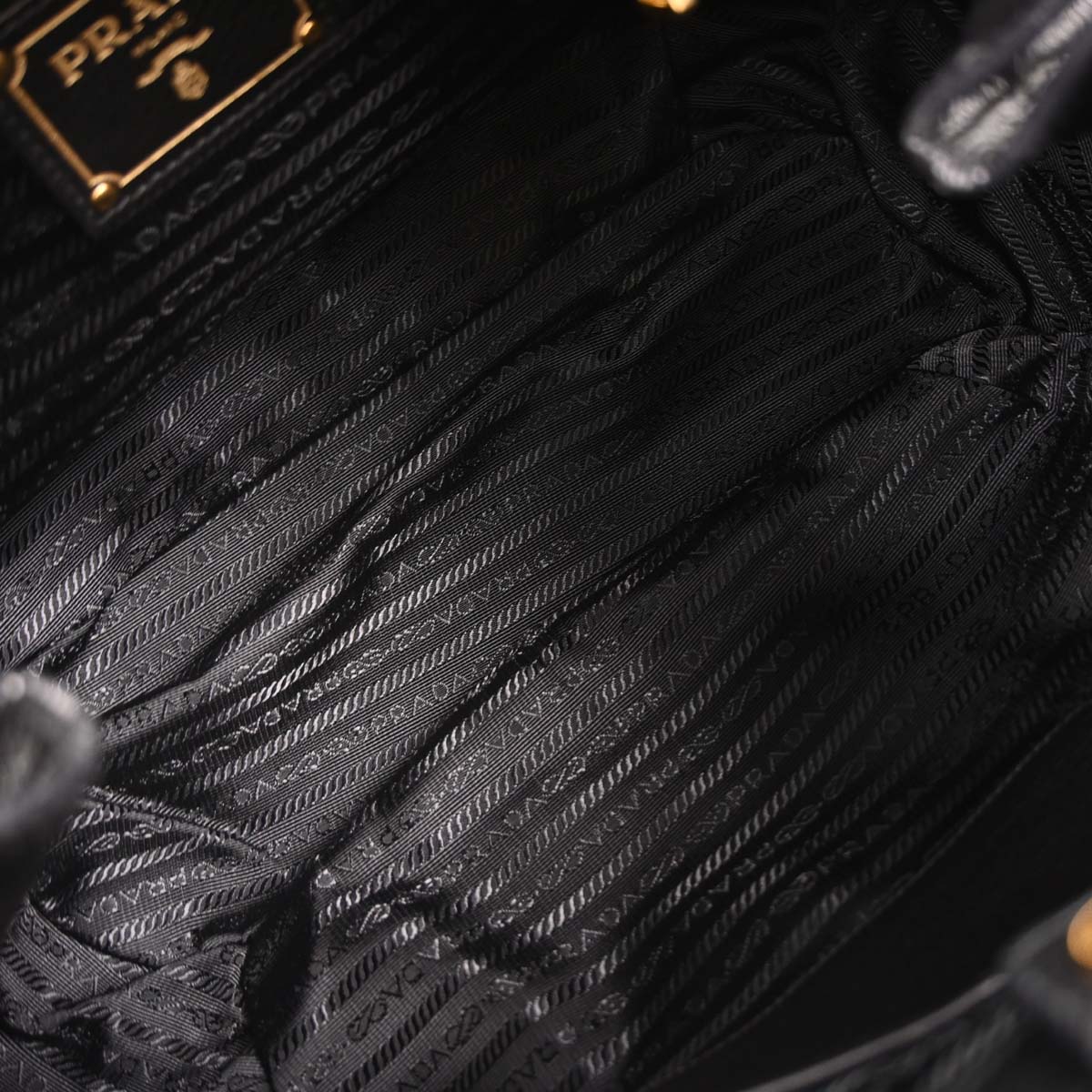 Prada Black Leather 2way Handbag