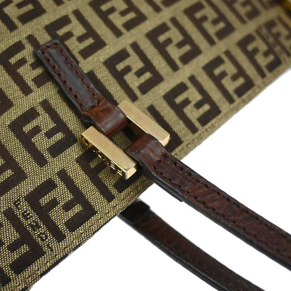Fendi Brown Canvas Zucchino Tote Handbag
