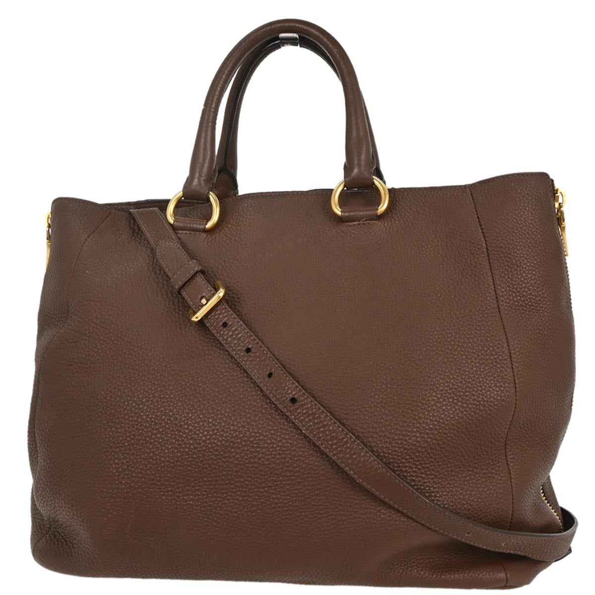 Prada Brown Leather Tote Handbag