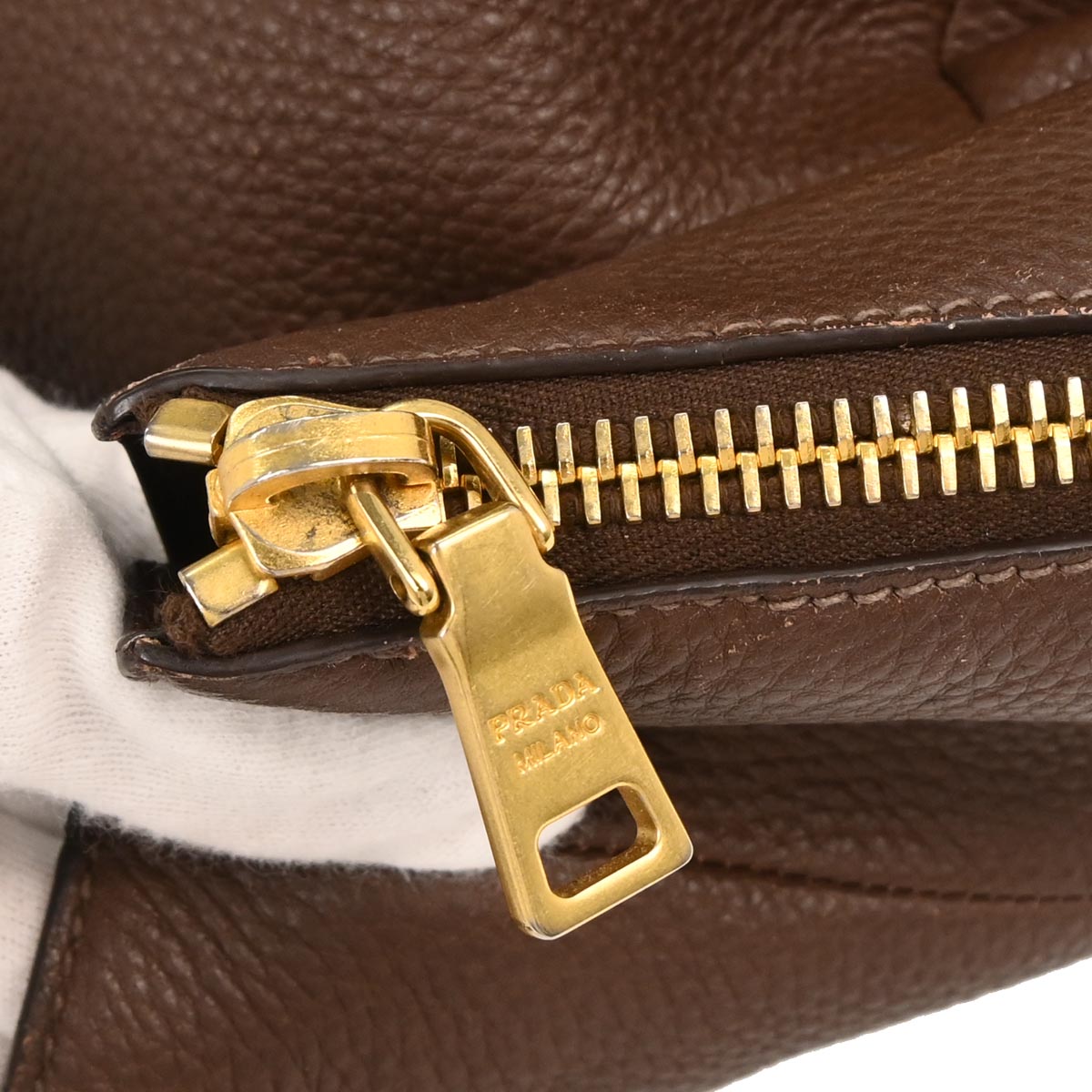 Prada Brown Leather Tote Handbag