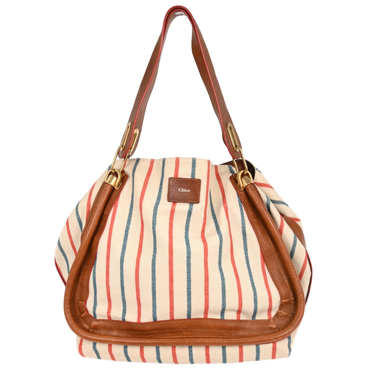 Chloe White Canvas Paraty Tote Handbag