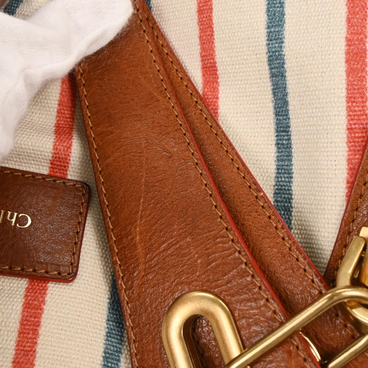 Chloe White Canvas Paraty Tote Handbag