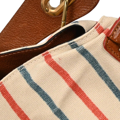 Chloe White Canvas Paraty Tote Handbag