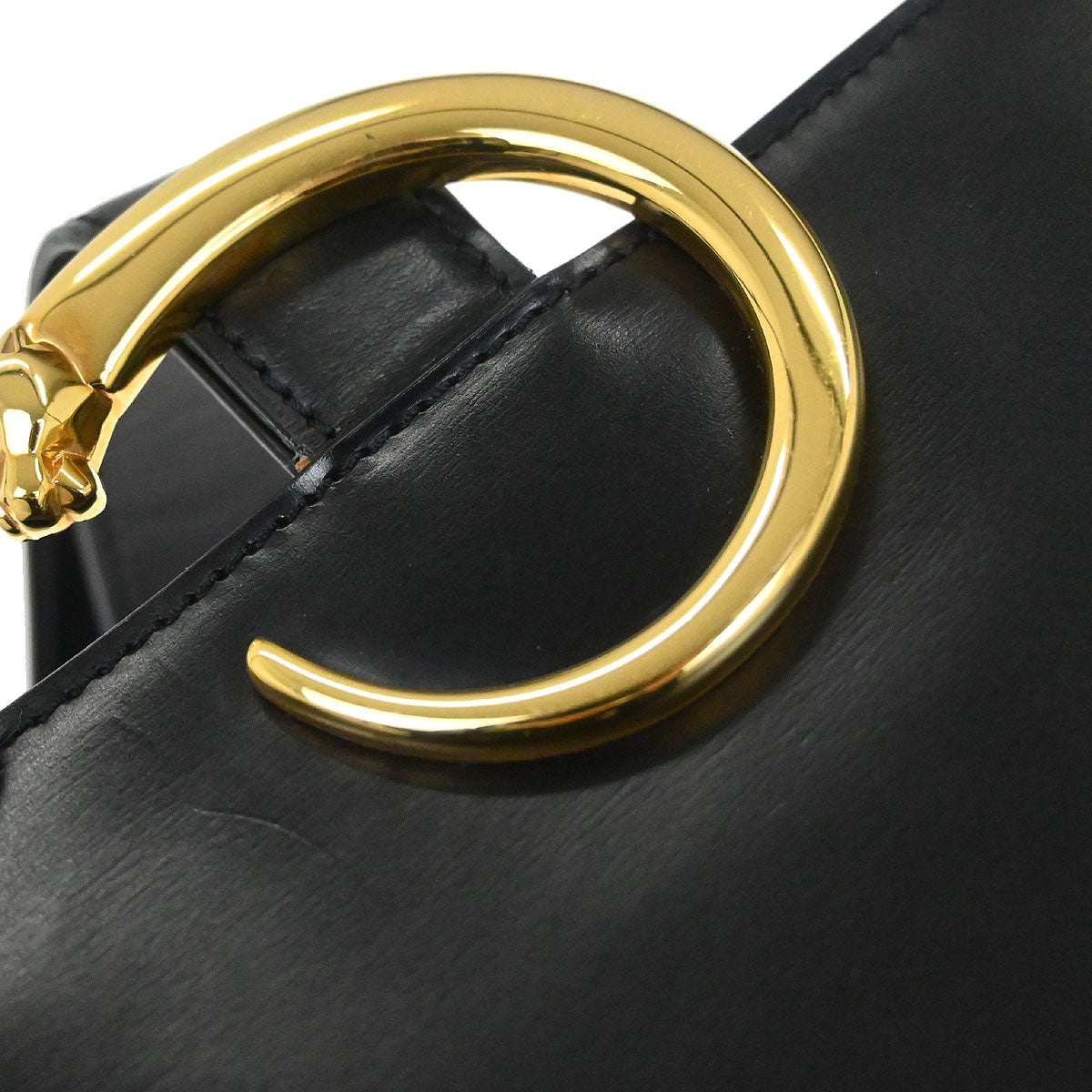 Cartier Black Leather Panthere Handbag
