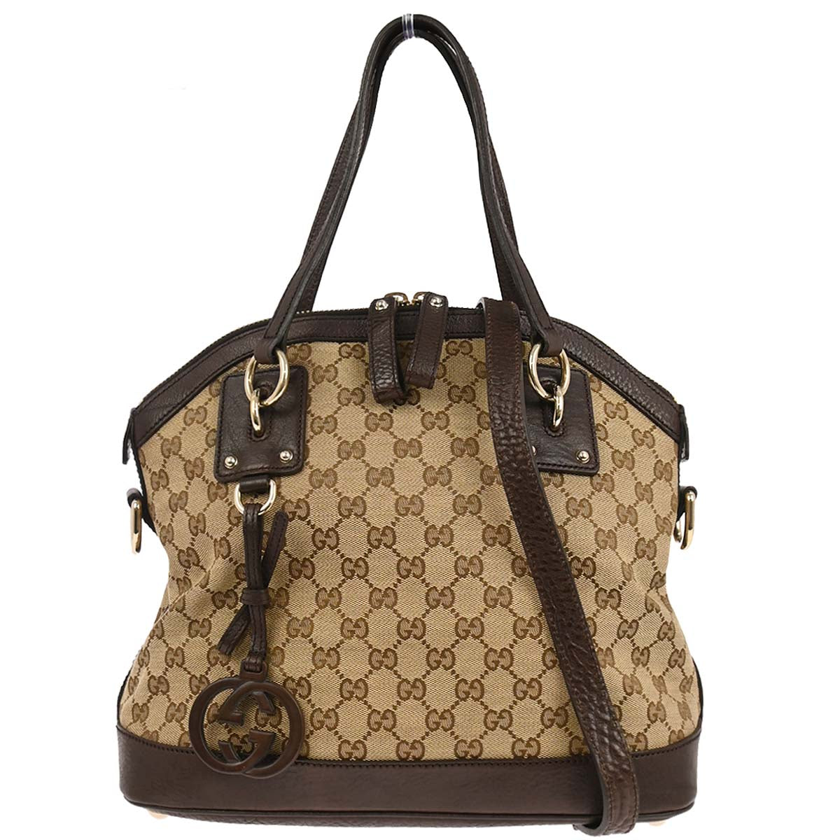 Gucci Beige Canvas GG 2way Shoulder Handbag
