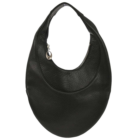 Bvlgari Black Leather Hobo Handbag