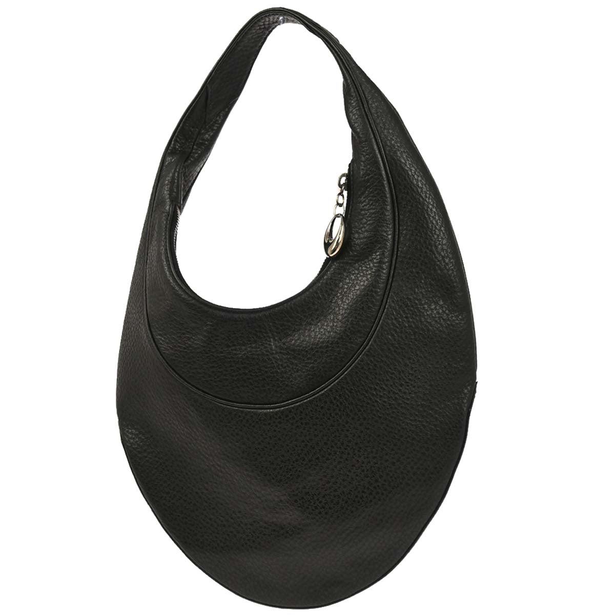 Bvlgari Black Leather Hobo Handbag