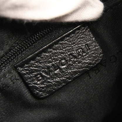 Bvlgari Black Leather Hobo Handbag