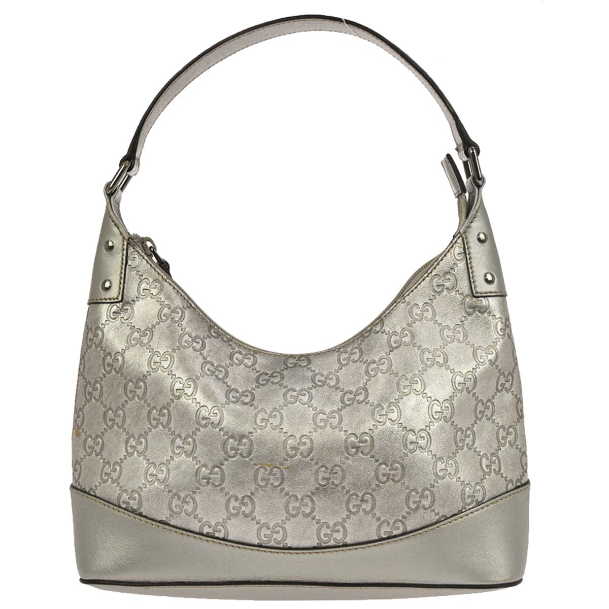 Gucci Silver Guccissima Leather Handbag