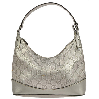 Gucci Silver Guccissima Leather Handbag