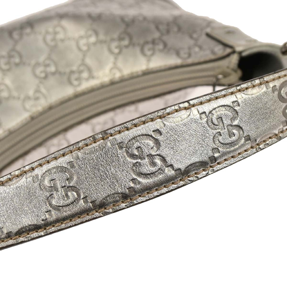 Gucci Silver Guccissima Leather Handbag