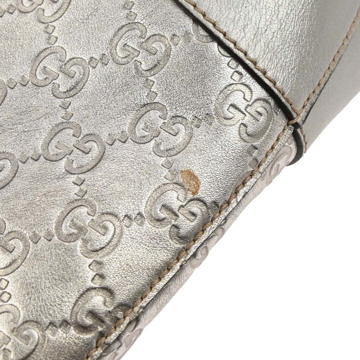 Gucci Silver Guccissima Leather Handbag
