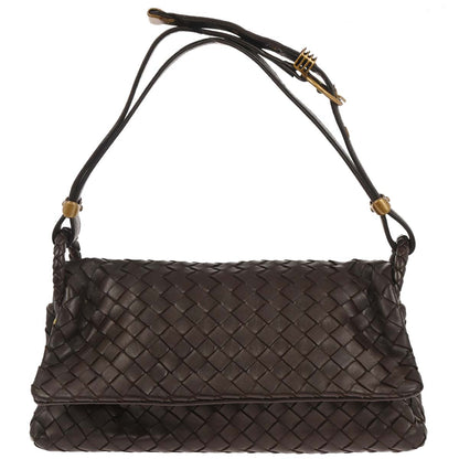 Bottega Veneta Brown Lambskin Intrecciato Handbag