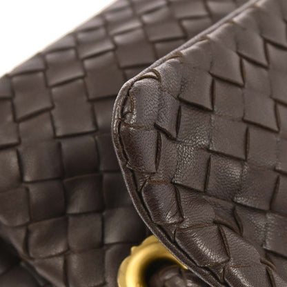 Bottega Veneta Brown Lambskin Intrecciato Handbag