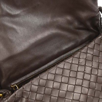 Bottega Veneta Brown Lambskin Intrecciato Handbag