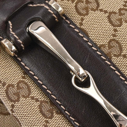 Gucci Beige Canvas GG Horsebit Handbag