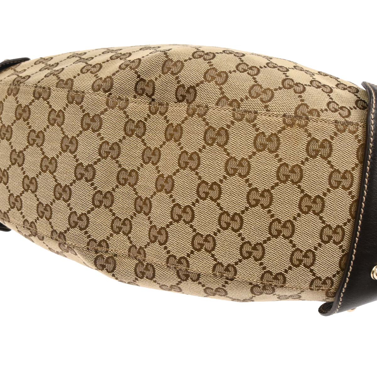Gucci Beige Canvas GG Horsebit Handbag