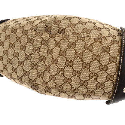 Gucci Beige Canvas GG Horsebit Handbag