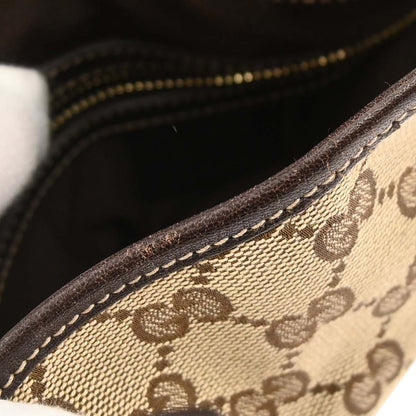 Gucci Beige Canvas GG Horsebit Handbag