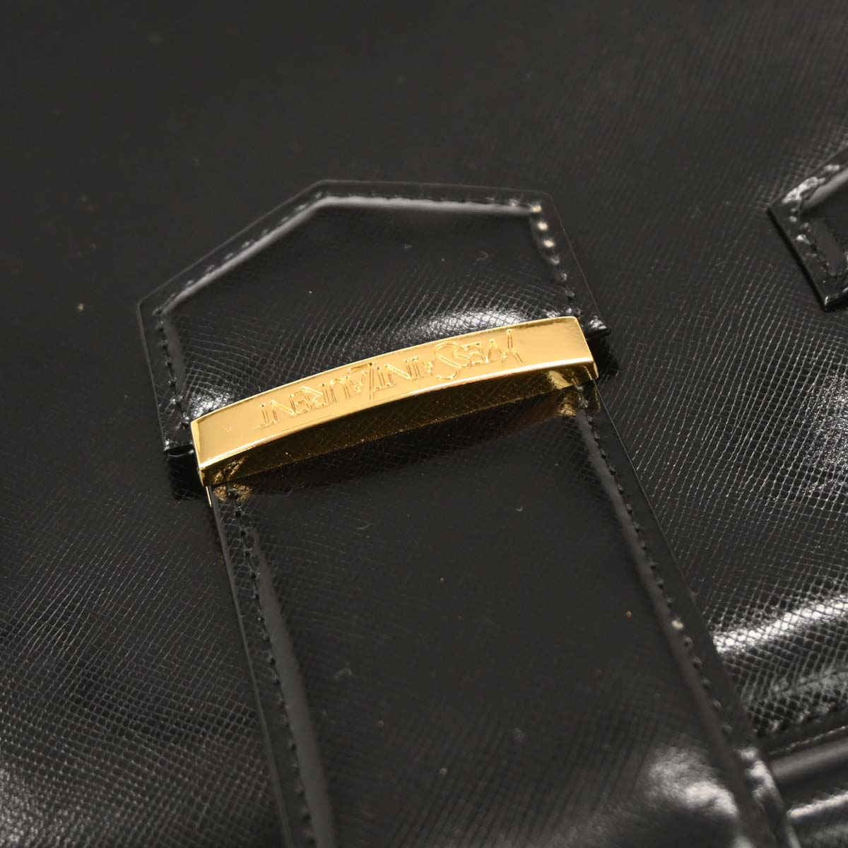 Yves Saint Laurent Black Patent Leather Handbag