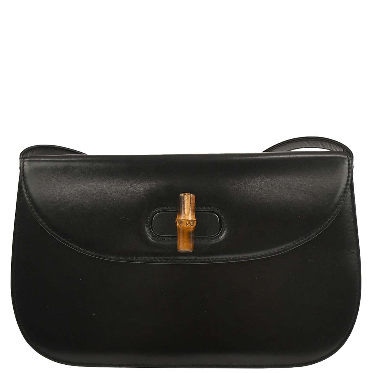 Gucci Black Leather Bamboo Shoulder Bag