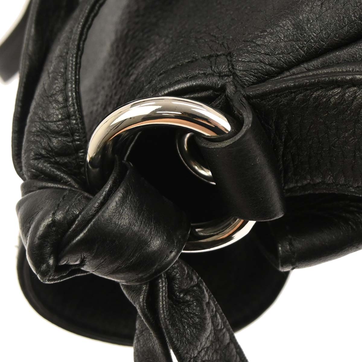 Gucci Black Leather Jungle Bamboo Shoulder Bag