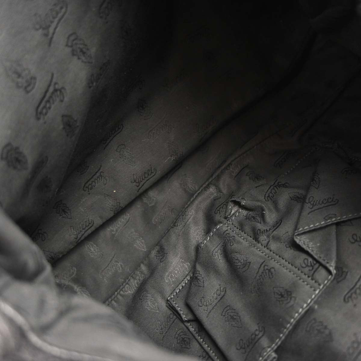 Gucci Black Leather Jungle Bamboo Shoulder Bag