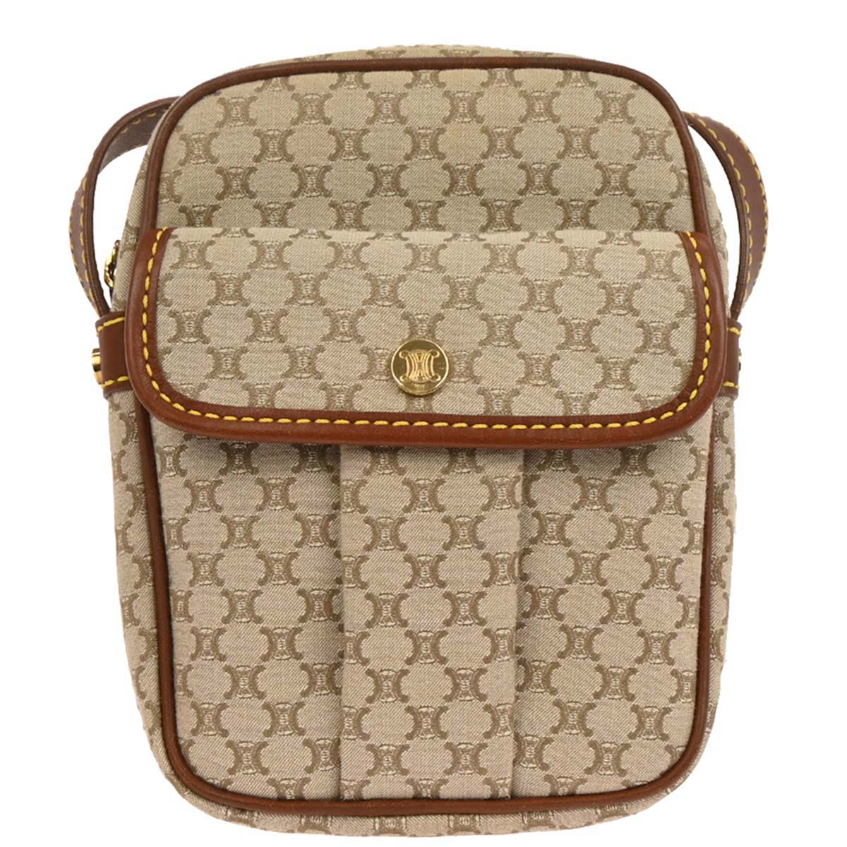 Celine * Beige Macadam Shoulder Bag
