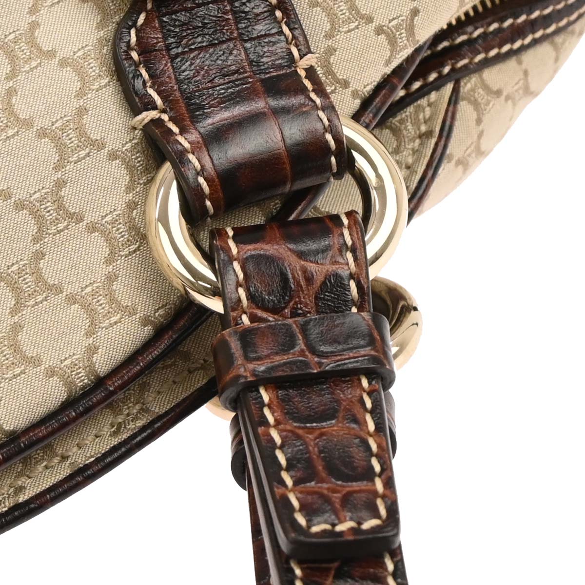 Celine * Beige Canvas Macadam Handbag