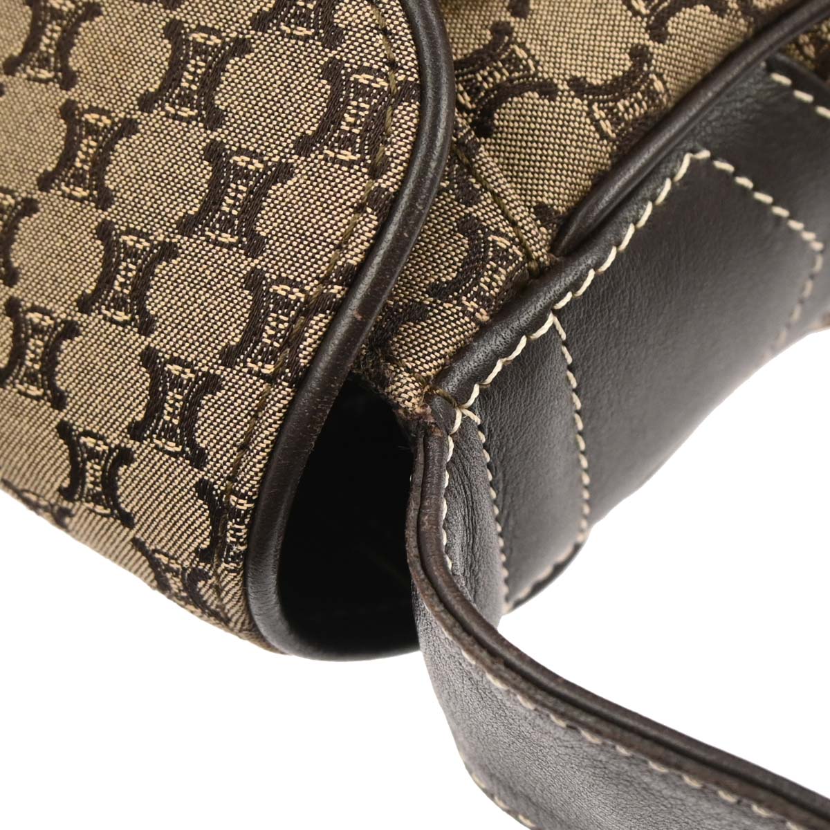 Celine Brown Canvas Macadam Handbag