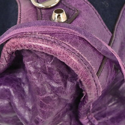 Balenciaga Navy Wool City Medium Handbag