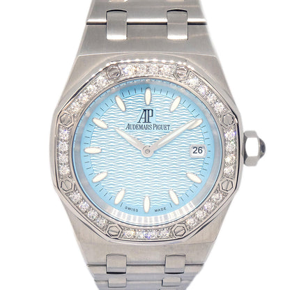 Audemars Piguet Royal Oak Ice Blue Ref.67601ST Quartz Watch SS Diamond
