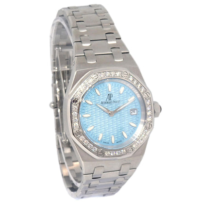 Audemars Piguet Royal Oak Ice Blue Ref.67601ST Quartz Watch SS Diamond