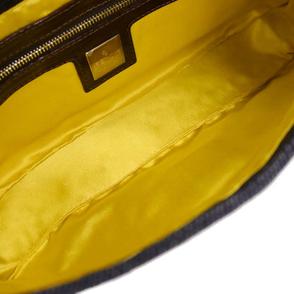 Fendi Navy Denim Beaded Baguette Handbag