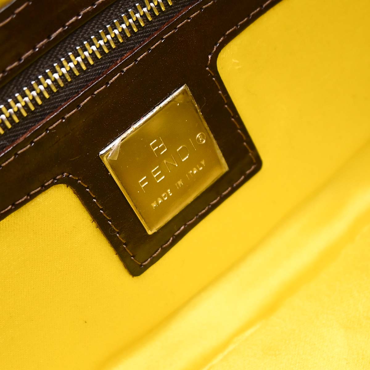 Fendi Navy Denim Beaded Baguette Handbag