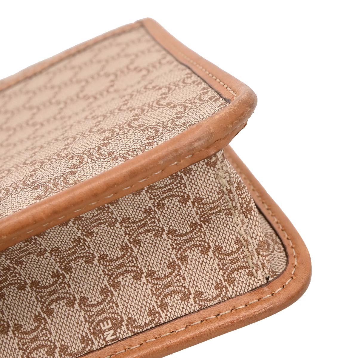 Celine Beige PVC Macadam Shoulder Bag