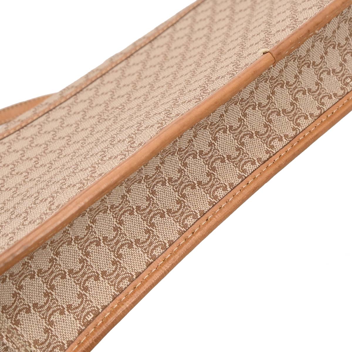 Celine Beige PVC Macadam Shoulder Bag