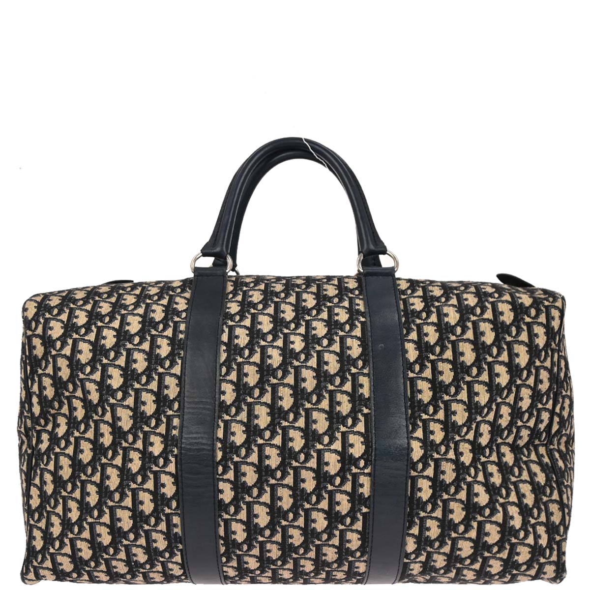 Christian Dior Beige Navy Canvas Trotter Duffle Handbag