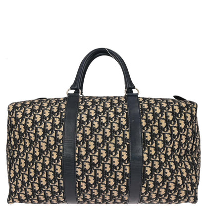 Christian Dior Beige Navy Canvas Trotter Duffle Handbag