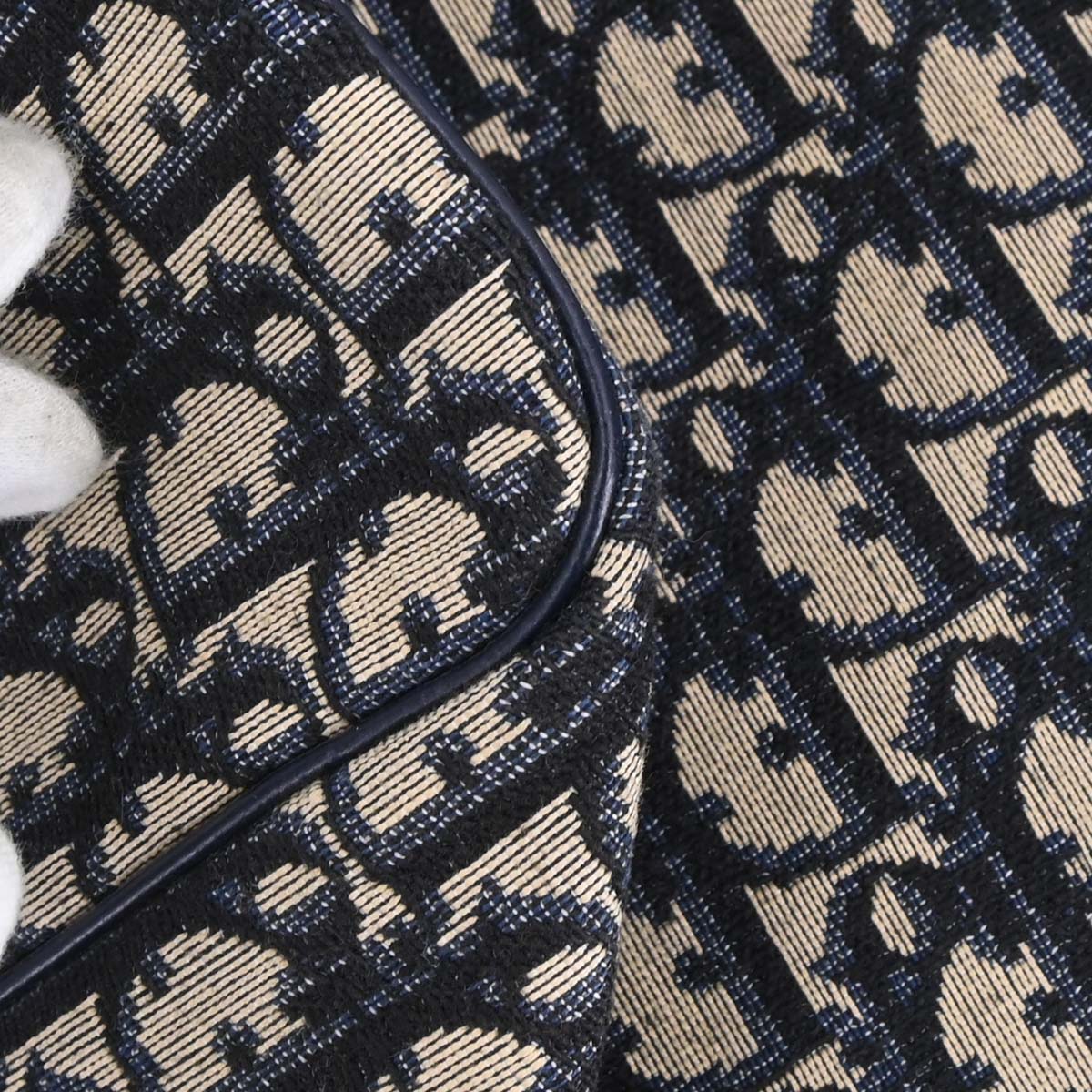 Christian Dior Beige Navy Canvas Trotter Duffle Handbag